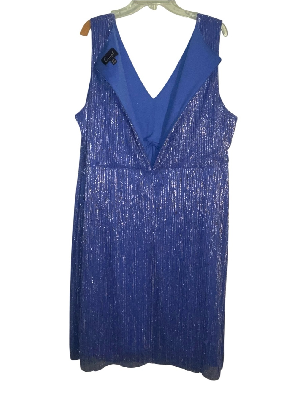 Connected Apparel, Metallic, v-neck, twist front dress. 22W GUC - Picture 8 of 10